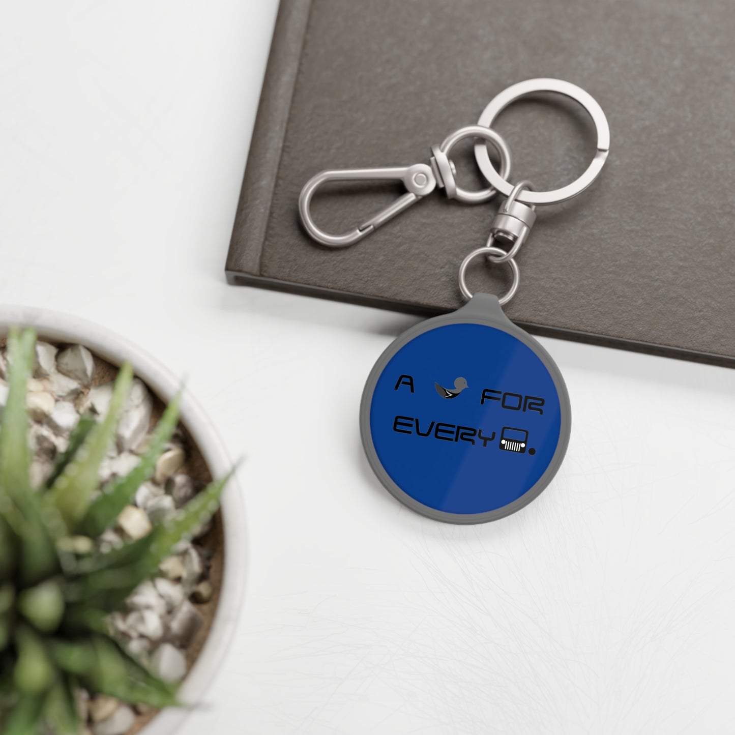 Duckers “A Duck for Every” Dark Blue Personalized Keyring Tag, Customizable Keychain, Unique Gift for Friends, Engraved Key Holder, Duck Theme Key Fob, Everyday Essential