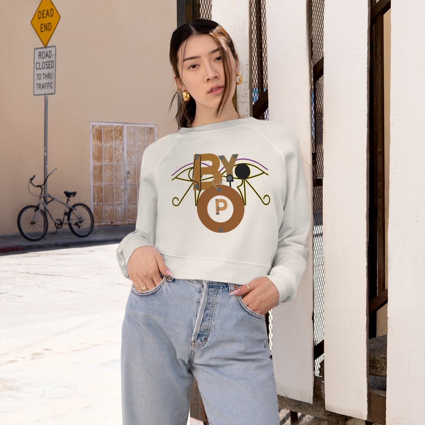 BYOP “Wisdom” Women's Cropped Fleece Pullover