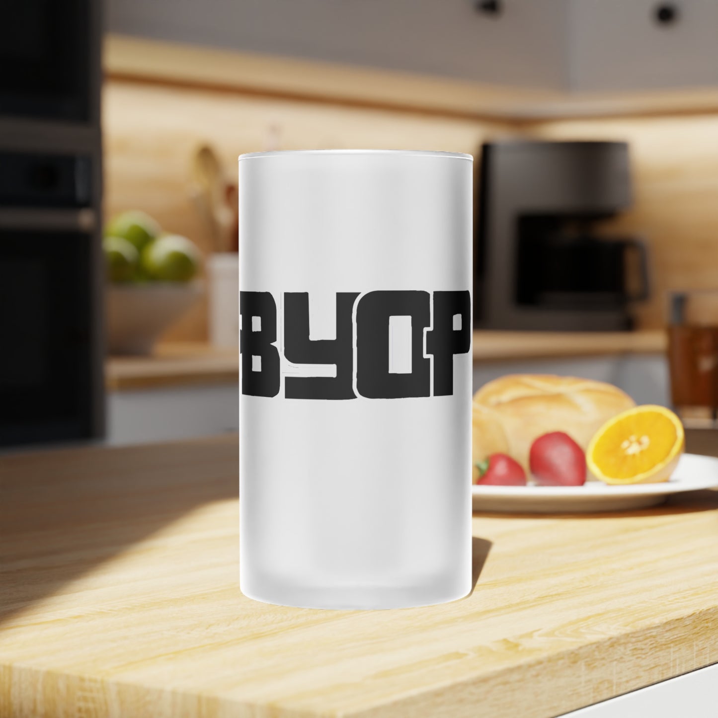 BYOP “Black” Frosted Glass Beer Mug Black