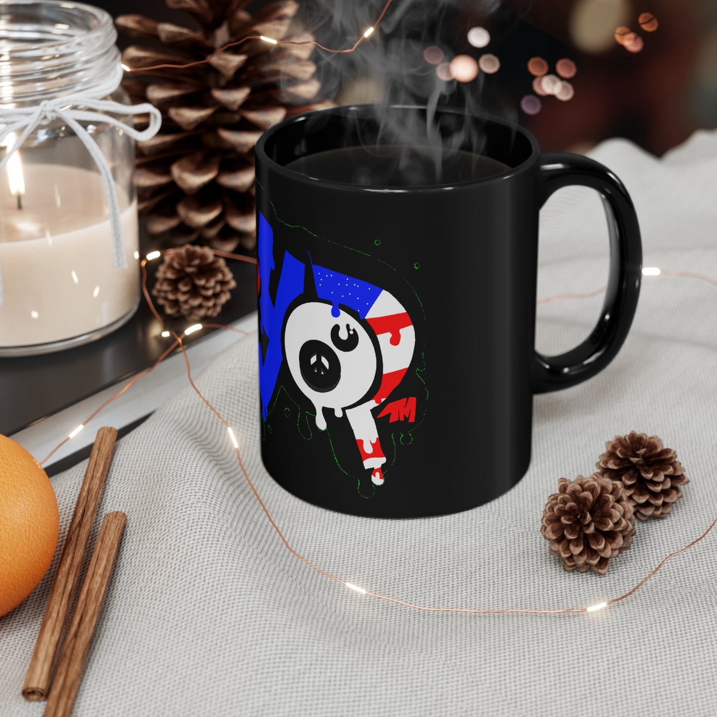 BYOP Graffiti “Red White & Blue” 11oz Black Mug