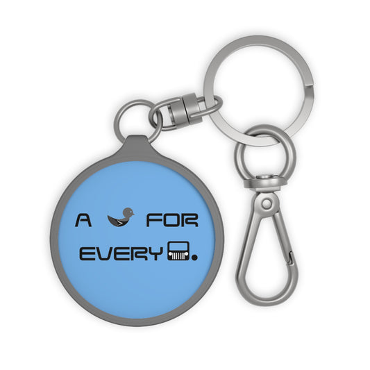 Duckers “A Duck for Every” Light Blue Personalized Keyring Tag, Customizable Keychain, Unique Gift for Friends, Engraved Key Holder, Duck Theme Key Fob, Everyday Essential