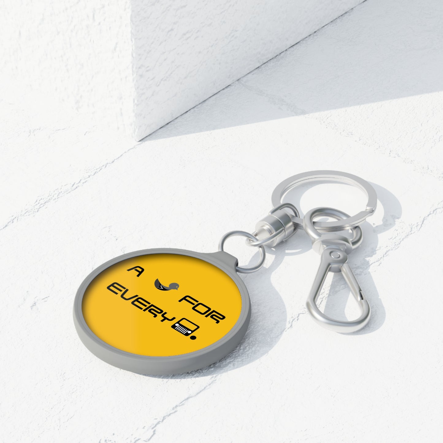 Duckers “A Duck for Every” Yellow Personalized Keyring Tag, Customizable Keychain, Unique Gift for Friends, Engraved Key Holder, Duck Theme Key Fob, Everyday Essential