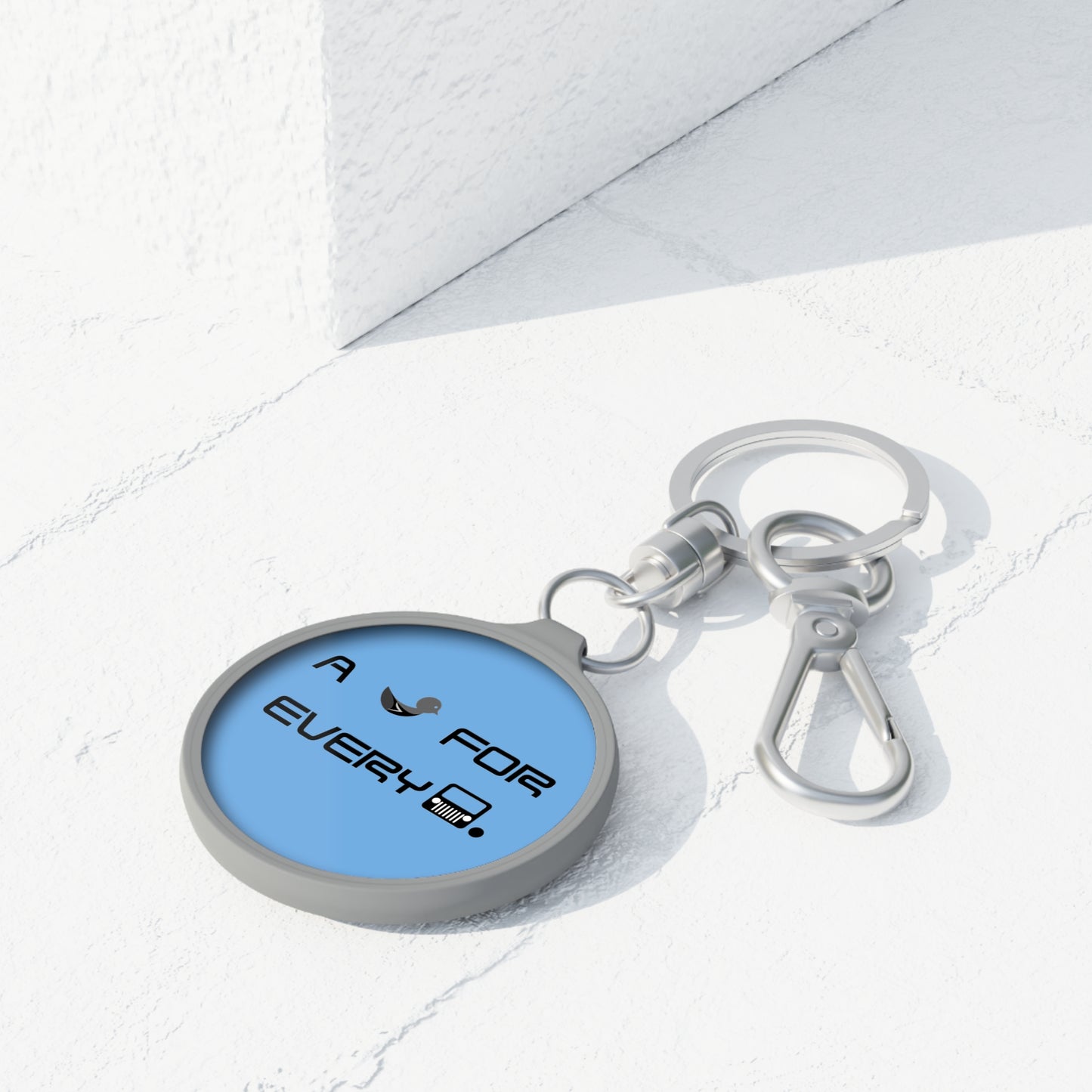 Duckers “A Duck for Every” Light Blue Personalized Keyring Tag, Customizable Keychain, Unique Gift for Friends, Engraved Key Holder, Duck Theme Key Fob, Everyday Essential