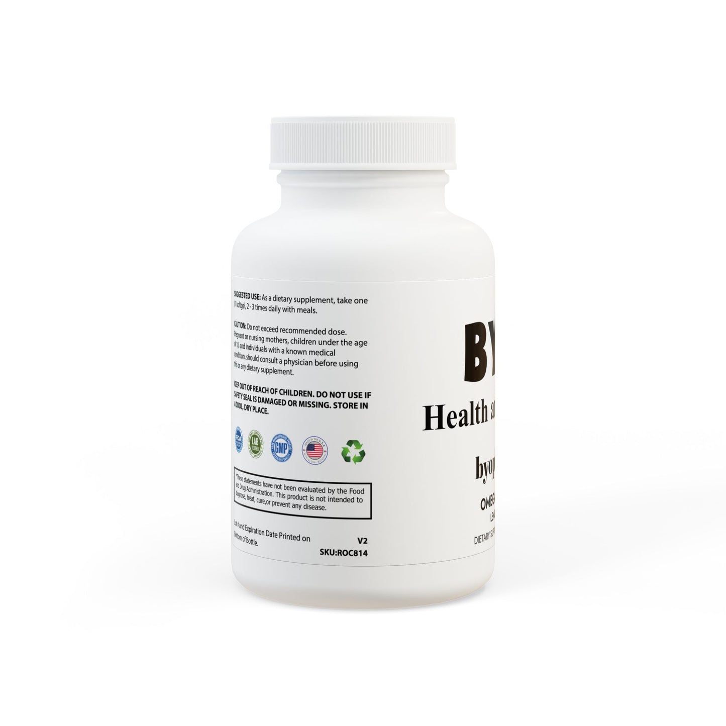 BYOP H&W Omega 3 Fish Oil Supplement (60 Softgels)