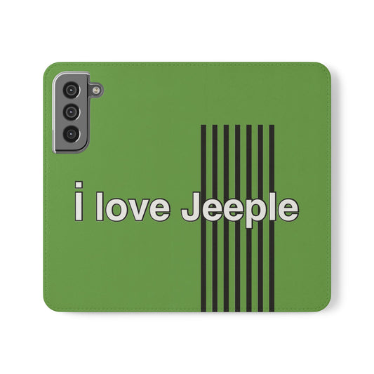 Jeeple Love Flip Cases - Stylish Phone Wallet, Gift for Jeep Lovers, Travel Accessory, Customizable Phone Cover, Eco-Friendly Design