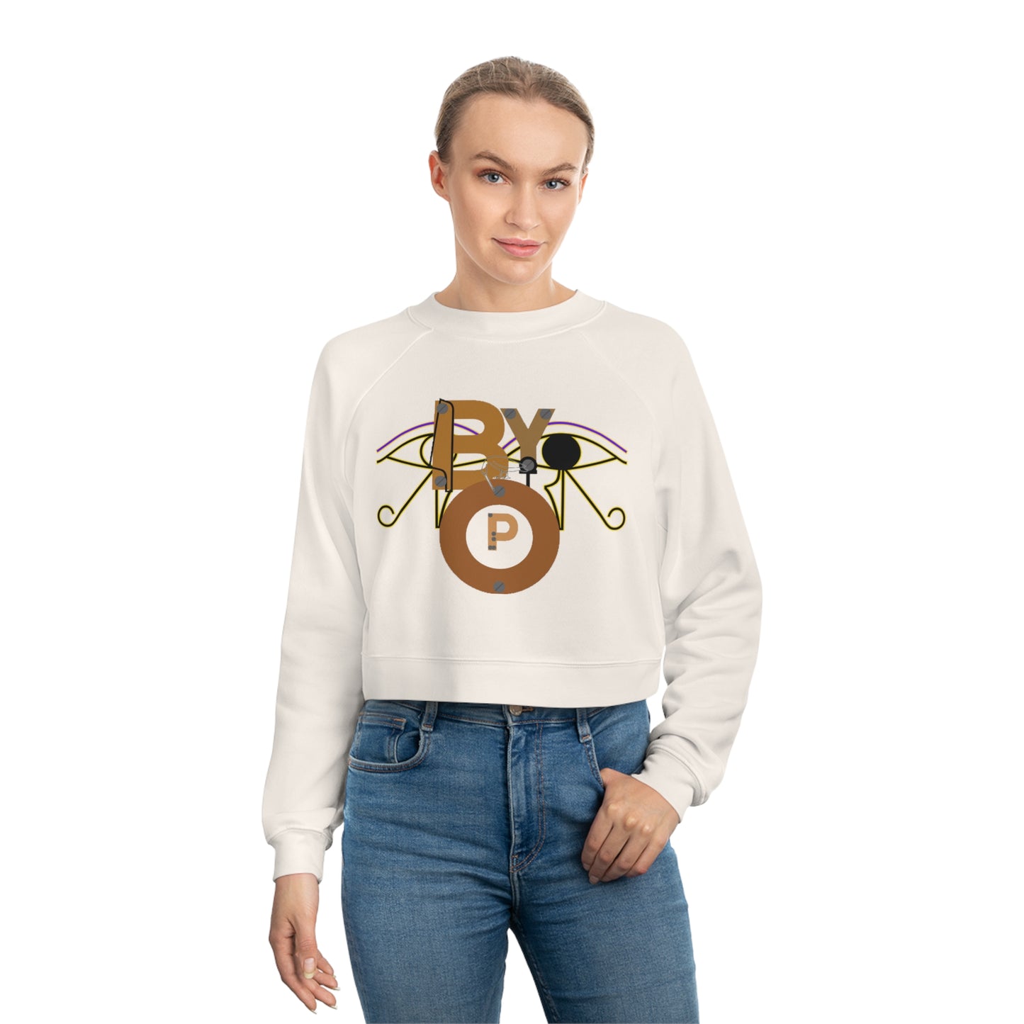 BYOP “Wisdom” Women's Cropped Fleece Pullover