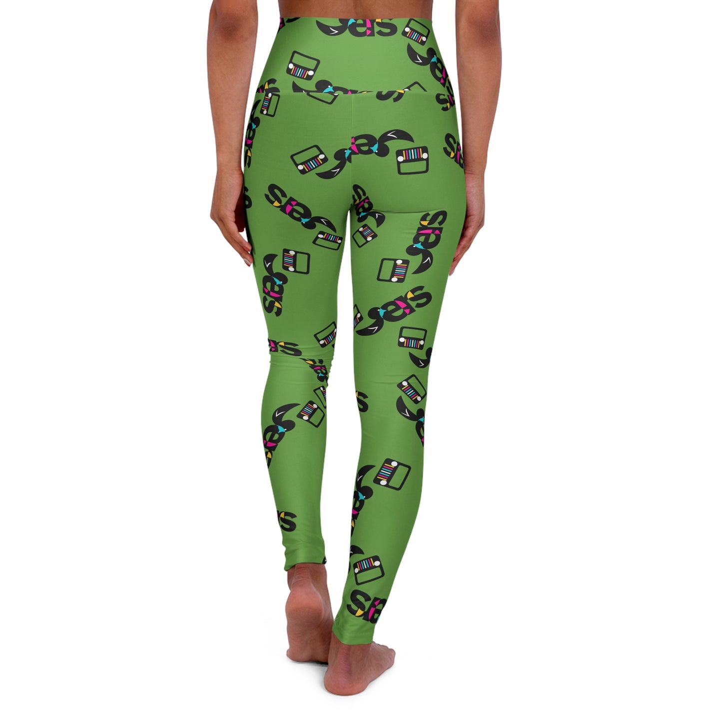 “Duckers” High Waisted Yoga Leggings with Colorful Design - Perfect for Fitness, Exercise, Athleisure, Casual Wear, Gift for Yogis