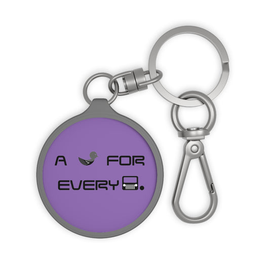 Duckers “A Duck for Every” Purple Personalized Keyring Tag, Customizable Keychain, Unique Gift for Friends, Engraved Key Holder, Duck Theme Key Fob, Everyday Essential