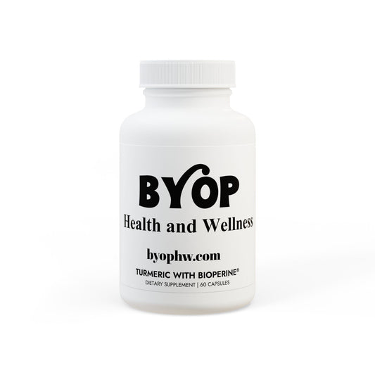 BYOP H&W Turmeric with BioPerine® (Black Pepper Fruit Extract) Supplement (60 Capsules)