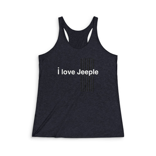 “I love Jeeple” Casual Women’s Racerback Tank with 'I Love Jeep' Design - Perfect for Jeep Lovers, Summer Outings, Outdoor Adventures, Gifts for Her