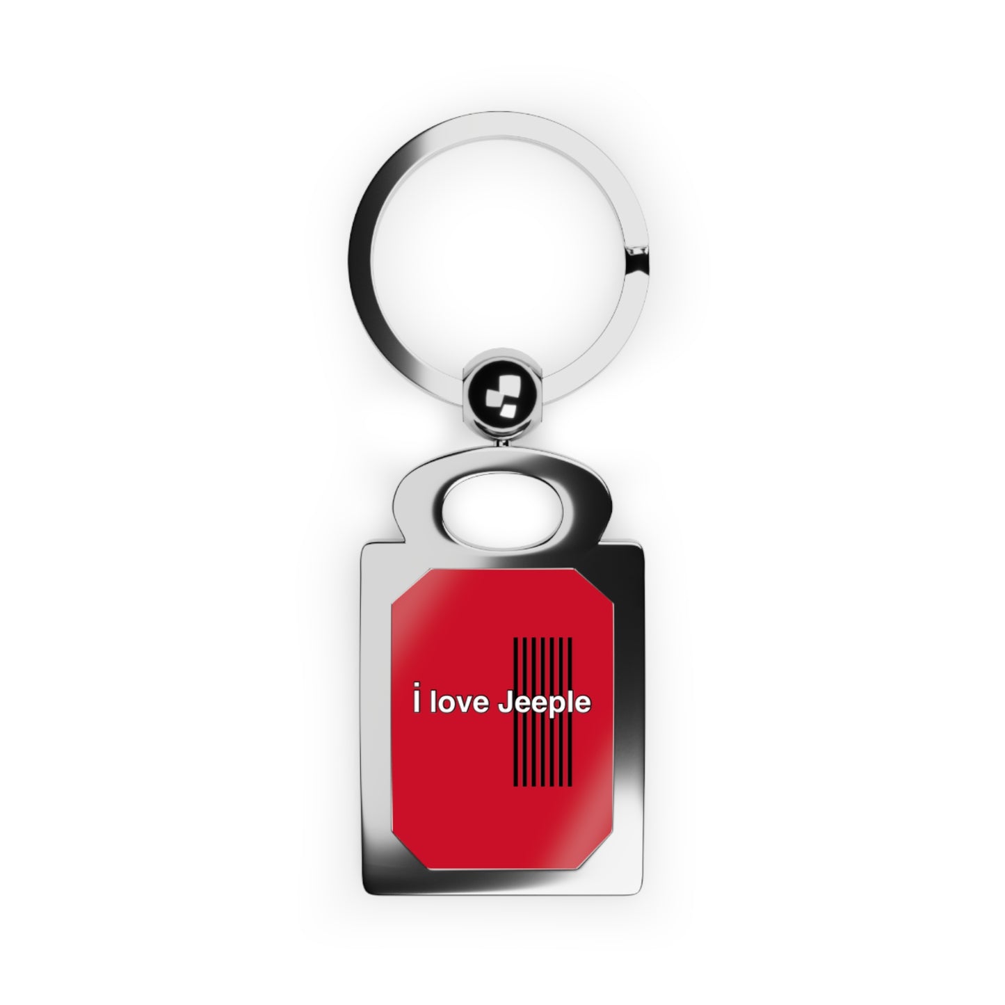 “I Love Jeeple” Dark Red Personalized Rectangle Photo Keyring, Custom Picture Keychain, Gift for Jeep Lovers, Memorable Keepsake, Unique Car Accessory