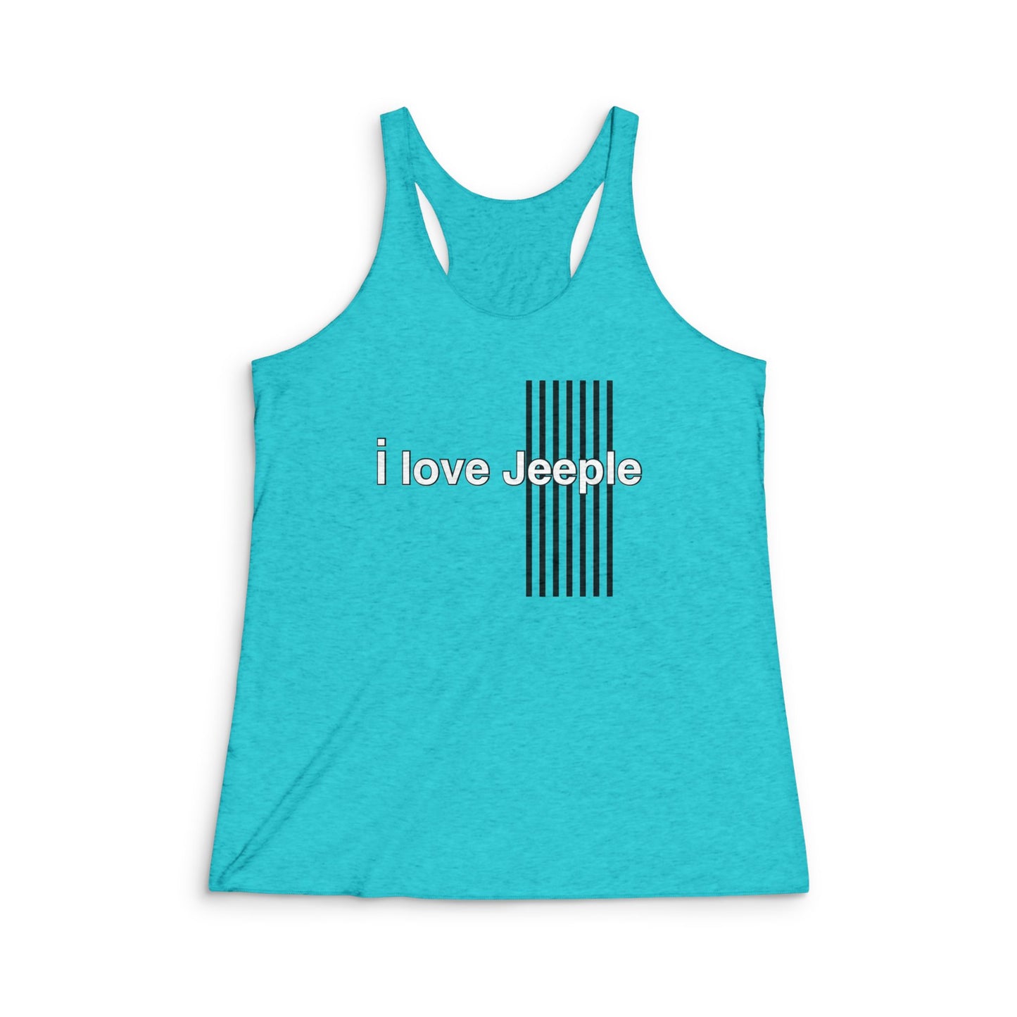 “I love Jeeple” Casual Women’s Racerback Tank with 'I Love Jeep' Design - Perfect for Jeep Lovers, Summer Outings, Outdoor Adventures, Gifts for Her