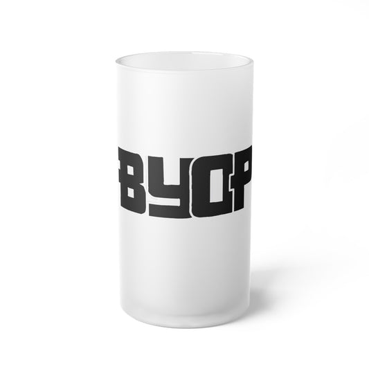 BYOP “Black” Frosted Glass Beer Mug Black