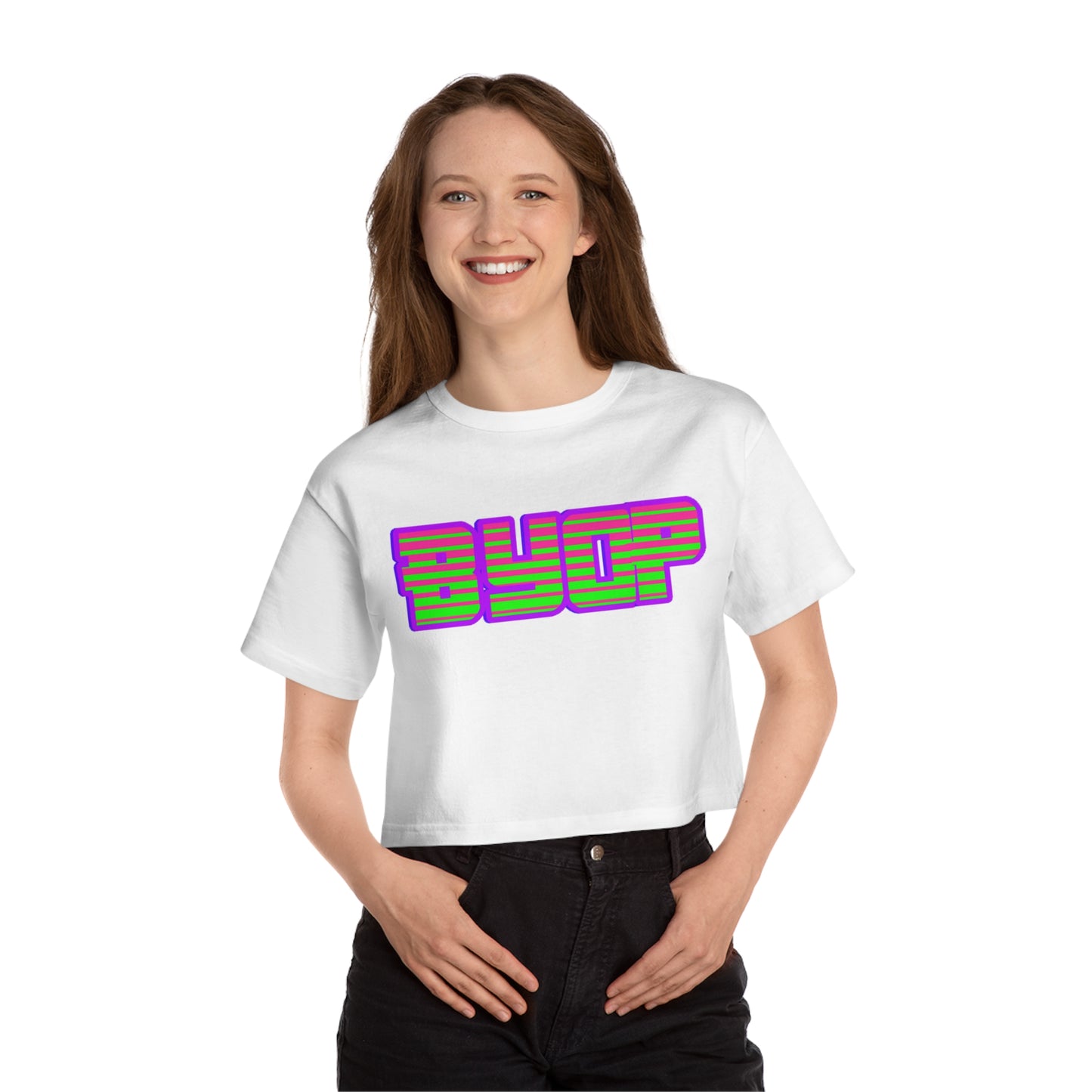 BYOP “80s Retro” Champion Women's Heritage Cropped T-Shirt