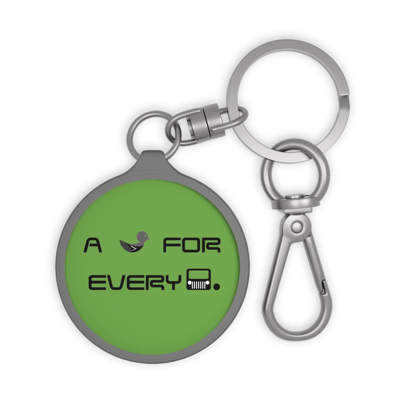 Duckers “A Duck for Every” Green Personalized Keyring Tag, Customizable Keychain, Unique Gift for Friends, Engraved Key Holder, Duck Theme Key Fob, Everyday Essential