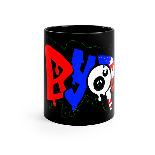 BYOP Graffiti “Red White & Blue” 11oz Black Mug