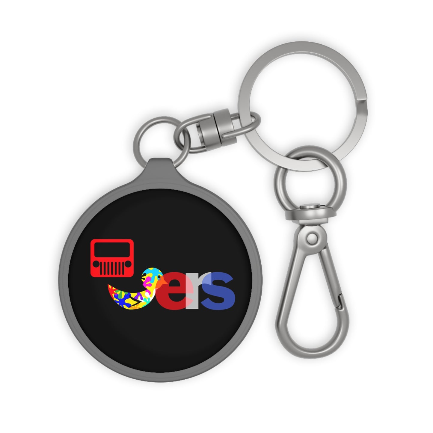“Duckers Red, White, & Blue 2” Vibrant Keyring Tag, Personalized Gift, Fun Accessory, Car Enthusiast Keychain, Unique Bag Charm
