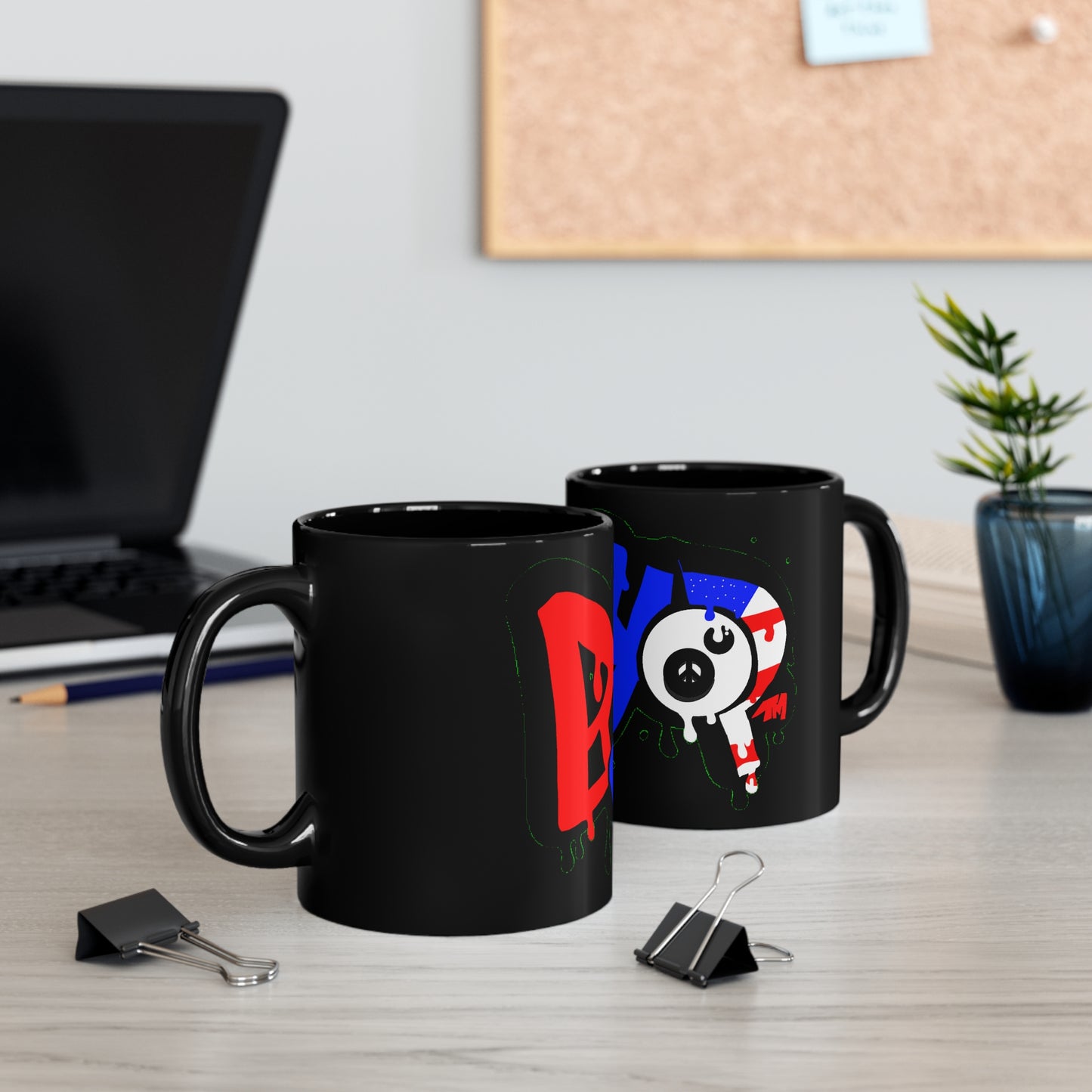 BYOP Graffiti “Red White & Blue” 11oz Black Mug