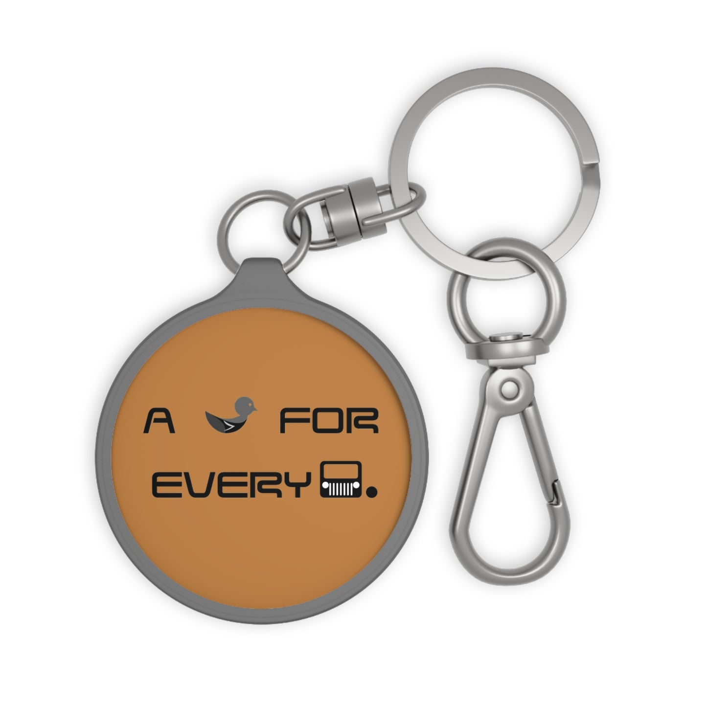 Duckers “A Duck for Every” Light Brown Personalized Keyring Tag, Customizable Keychain, Unique Gift for Friends, Engraved Key Holder, Duck Theme Key Fob, Everyday Essential