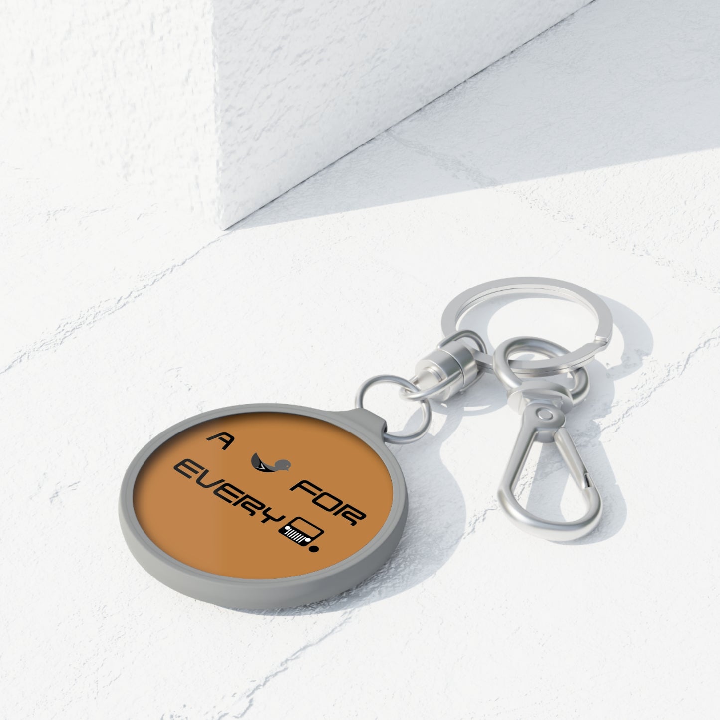 Duckers “A Duck for Every” Light Brown Personalized Keyring Tag, Customizable Keychain, Unique Gift for Friends, Engraved Key Holder, Duck Theme Key Fob, Everyday Essential