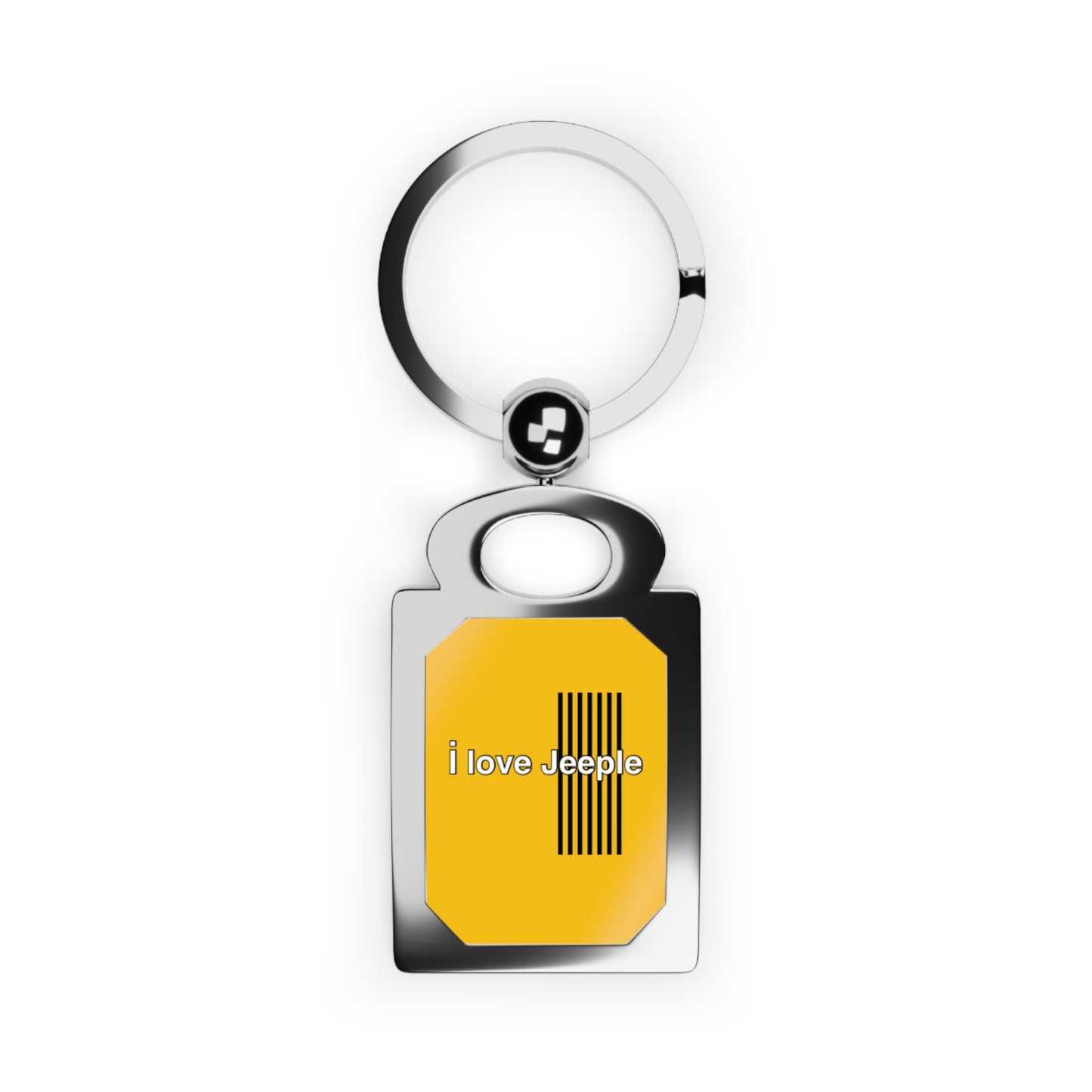 “I Love Jeeple” Yellow Personalized Rectangle Photo Keyring, Custom Picture Keychain, Gift for Jeep Lovers, Memorable Keepsake, Unique Car Accessory