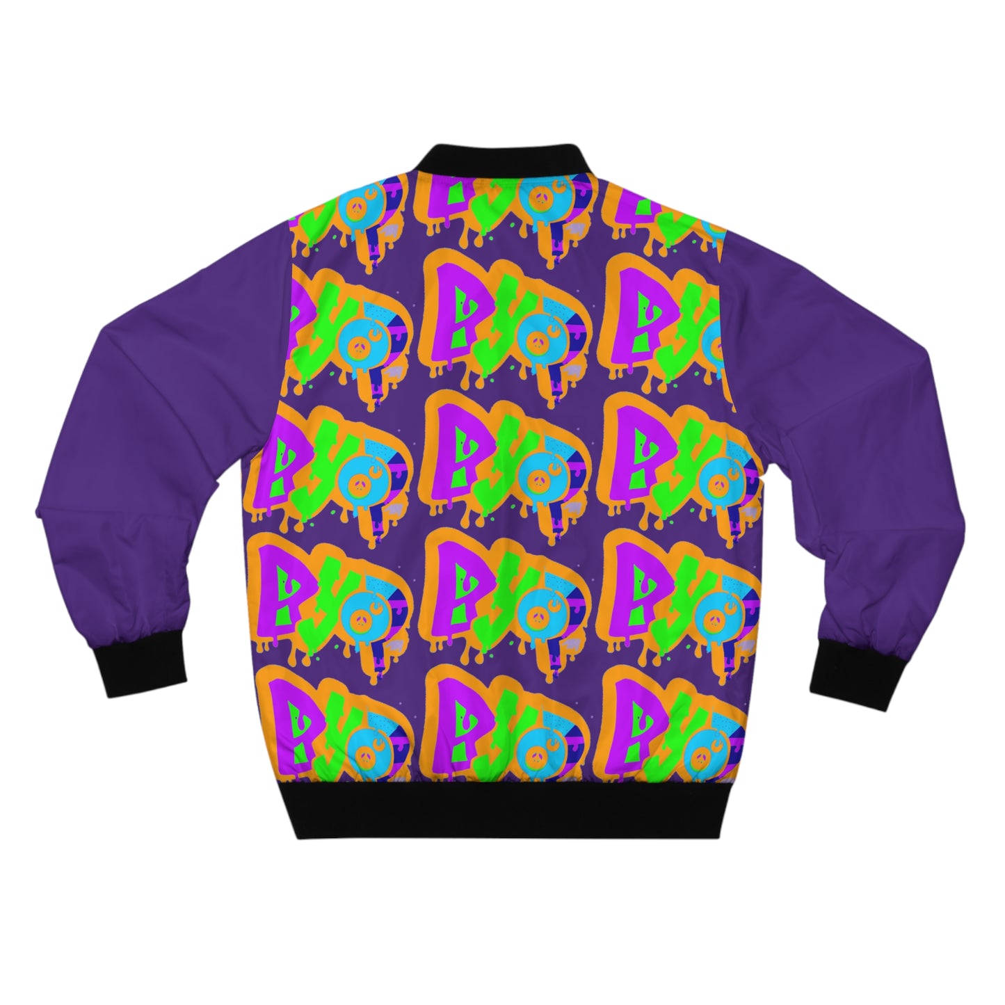 BYOP “Graffiti Purple” Men's Bomber Jacket (AOP)