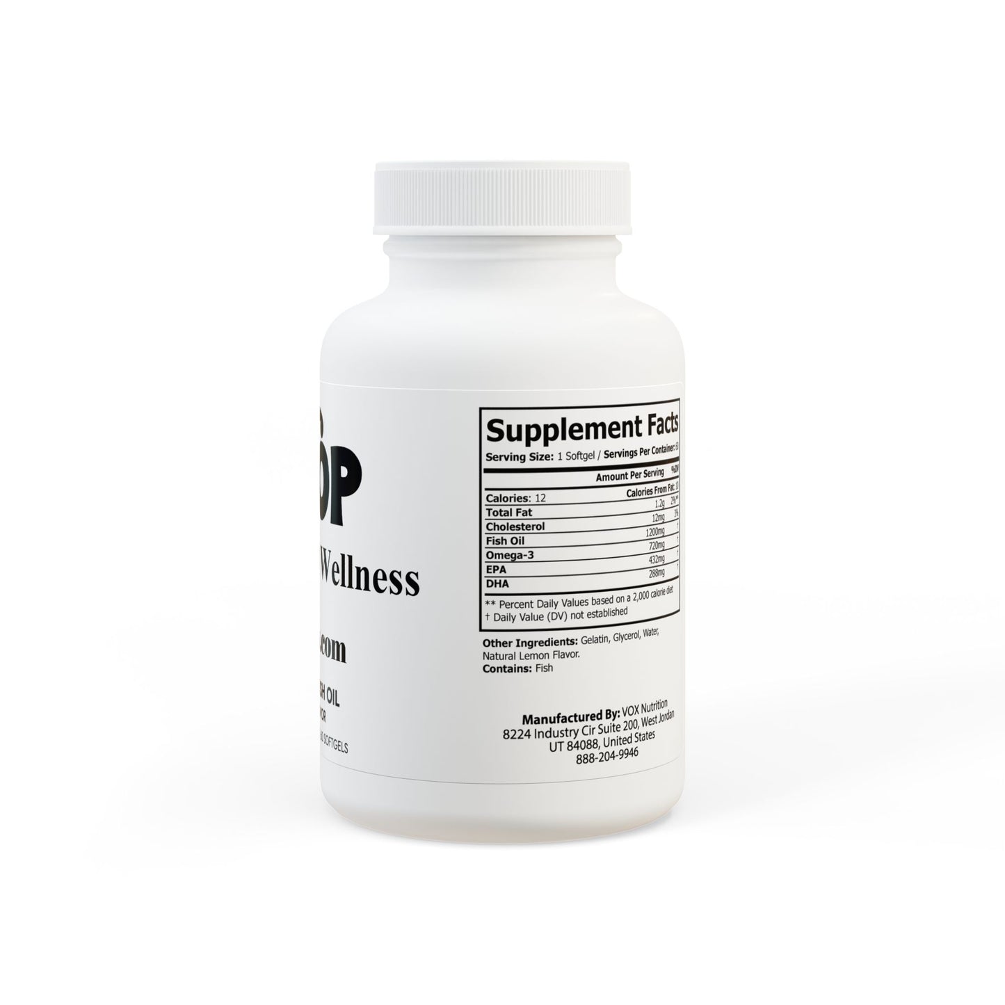 BYOP H&W Omega 3 Fish Oil Supplement (60 Softgels)