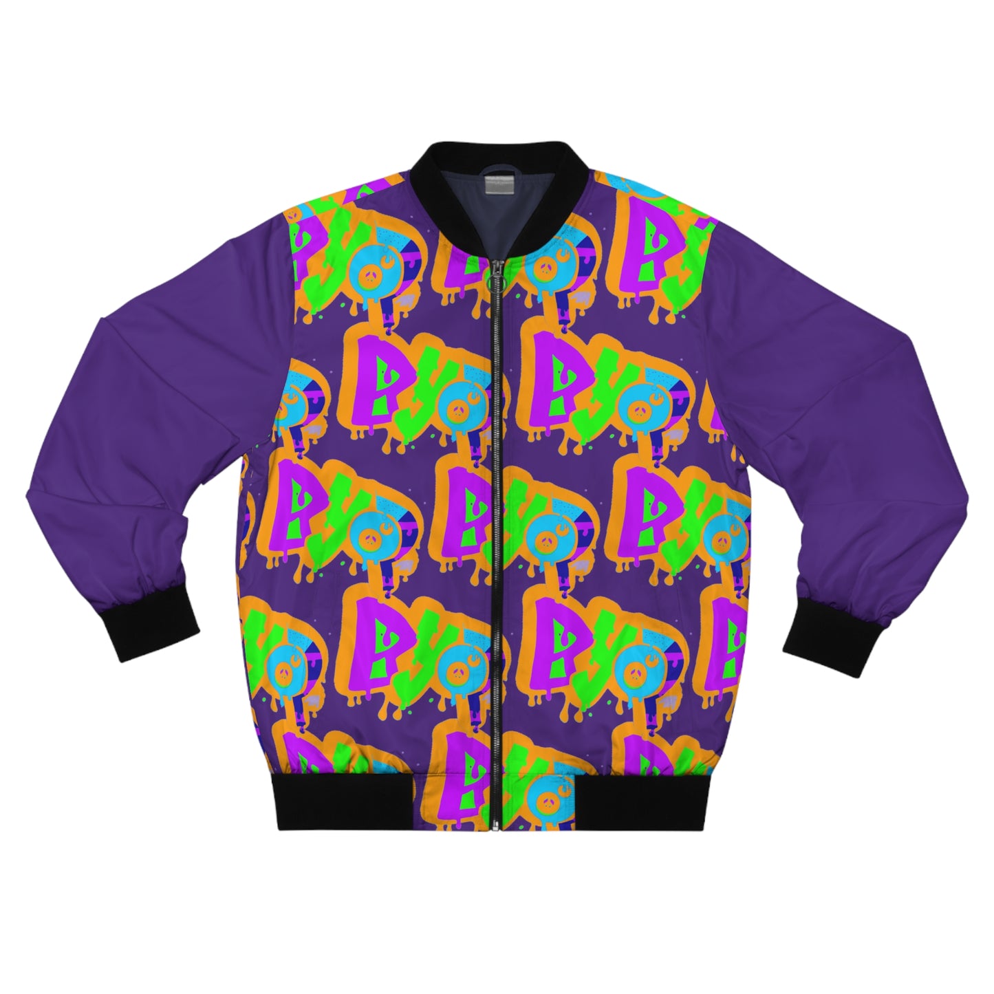 BYOP “Graffiti Purple” Men's Bomber Jacket (AOP)
