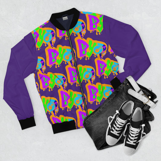 BYOP “Graffiti Purple” Men's Bomber Jacket (AOP)